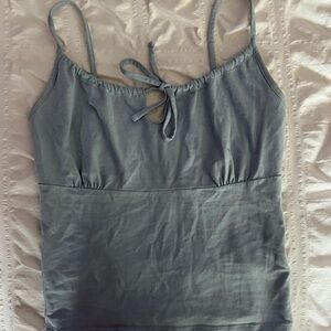 Brandy Melville Light Blue Camisole Tie Front Fitted